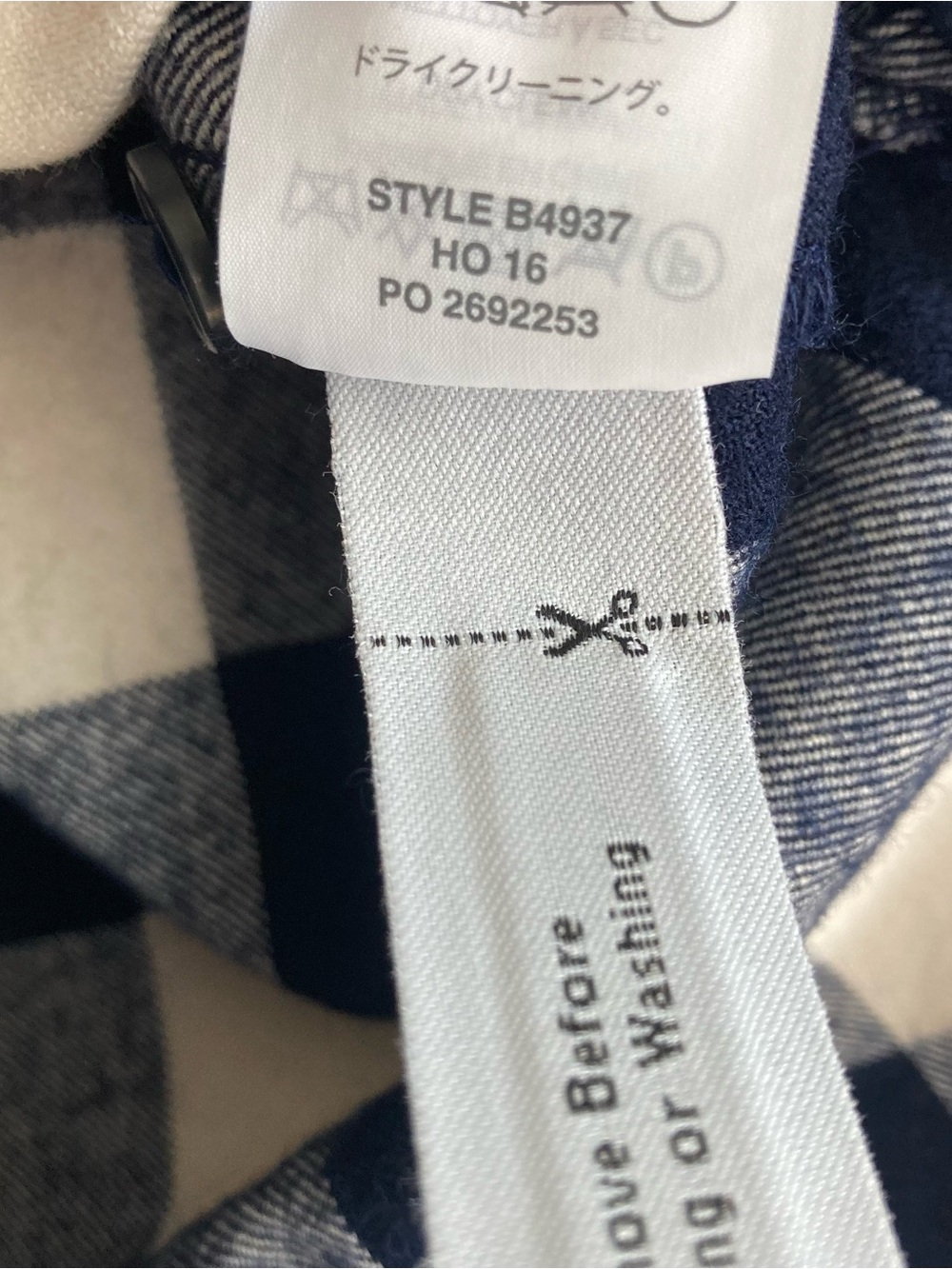 J.CREW Women's Navy and Cream Buffalo Check Plaid Half-Zip Shirt Shirt Jacket - Picture 13 of 13